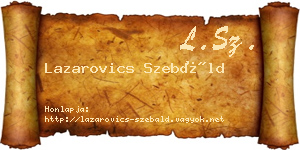 Lazarovics Szebáld névjegykártya